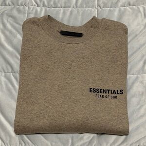 Fear of God Essentials Heather Gray Fleece Crewneck Sweater